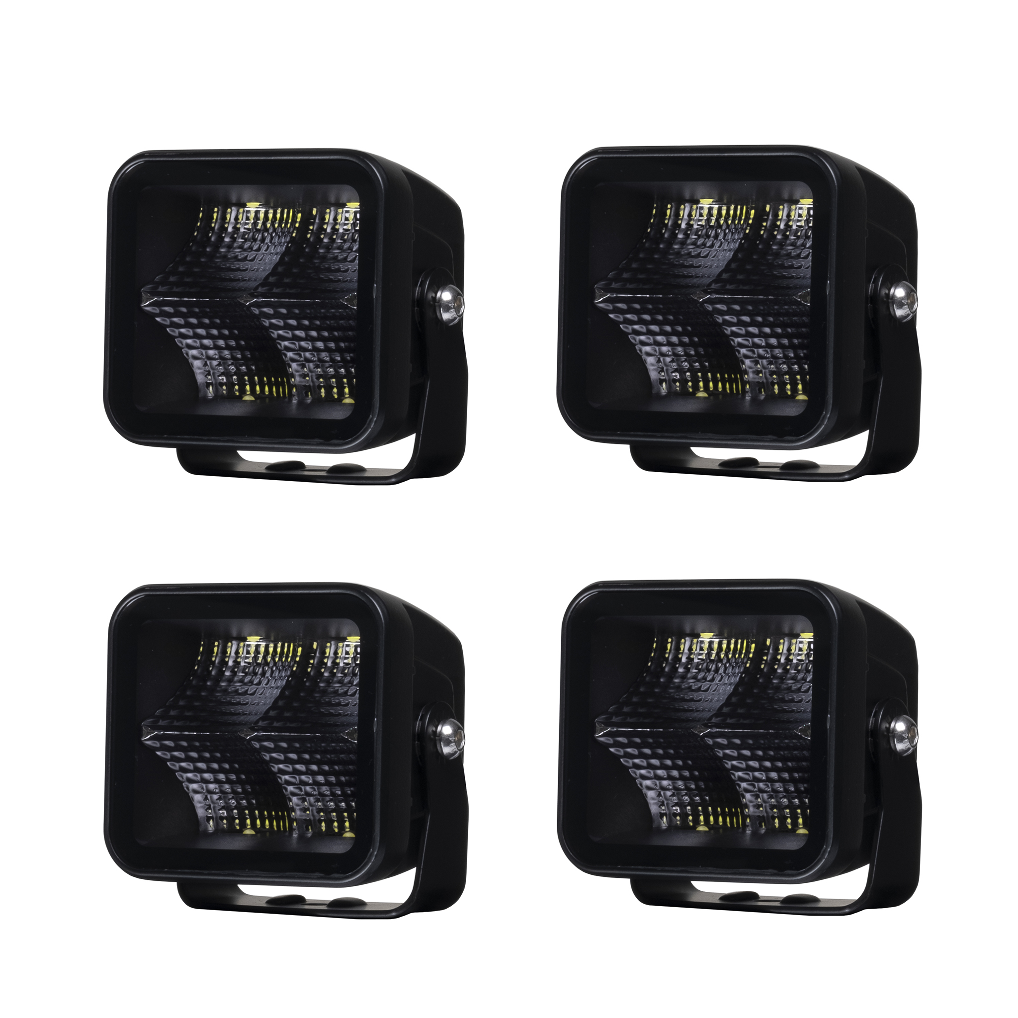 Arbetsbelysning Purelux Black Square 40 Flood - 8 cm / 40W / Bred, 4 st