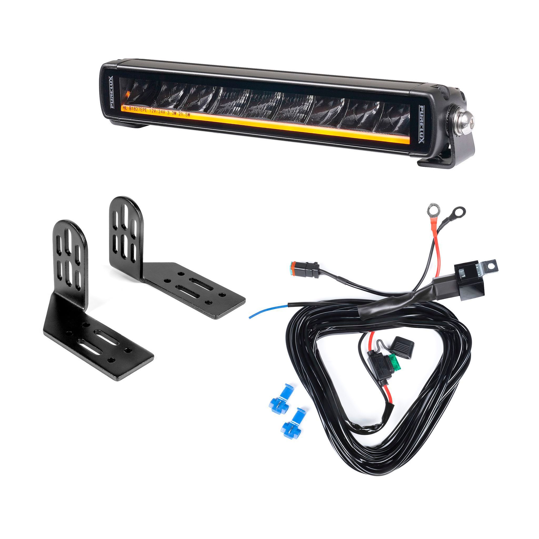 Extraljus Purelux Black X-Slim S250 - Rak / 25 cm / 45W, 1 st - Komplett paket (Sidomontering)