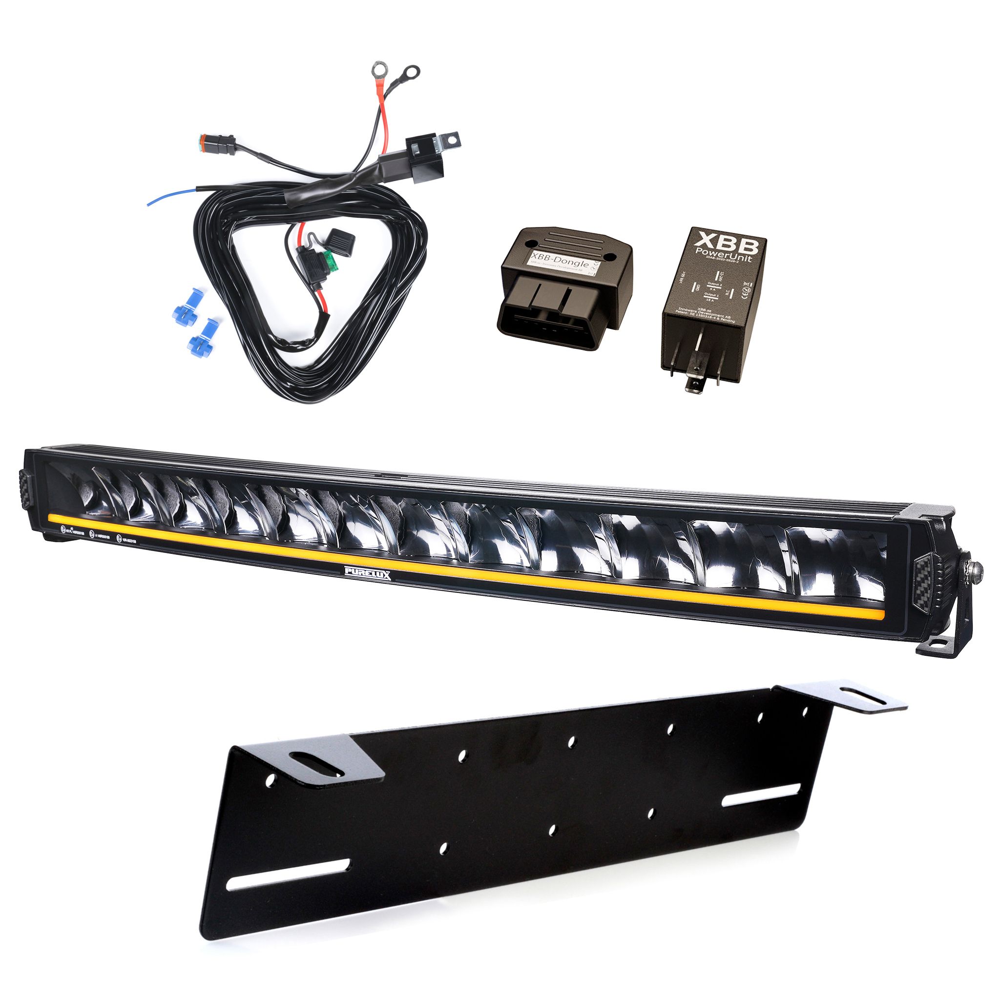 Extraljus Purelux Road Curve C790 - Kurvad / 79 cm / 180W, 1 st - Komplett paket + XBB OBD Dongle&PowerUnit