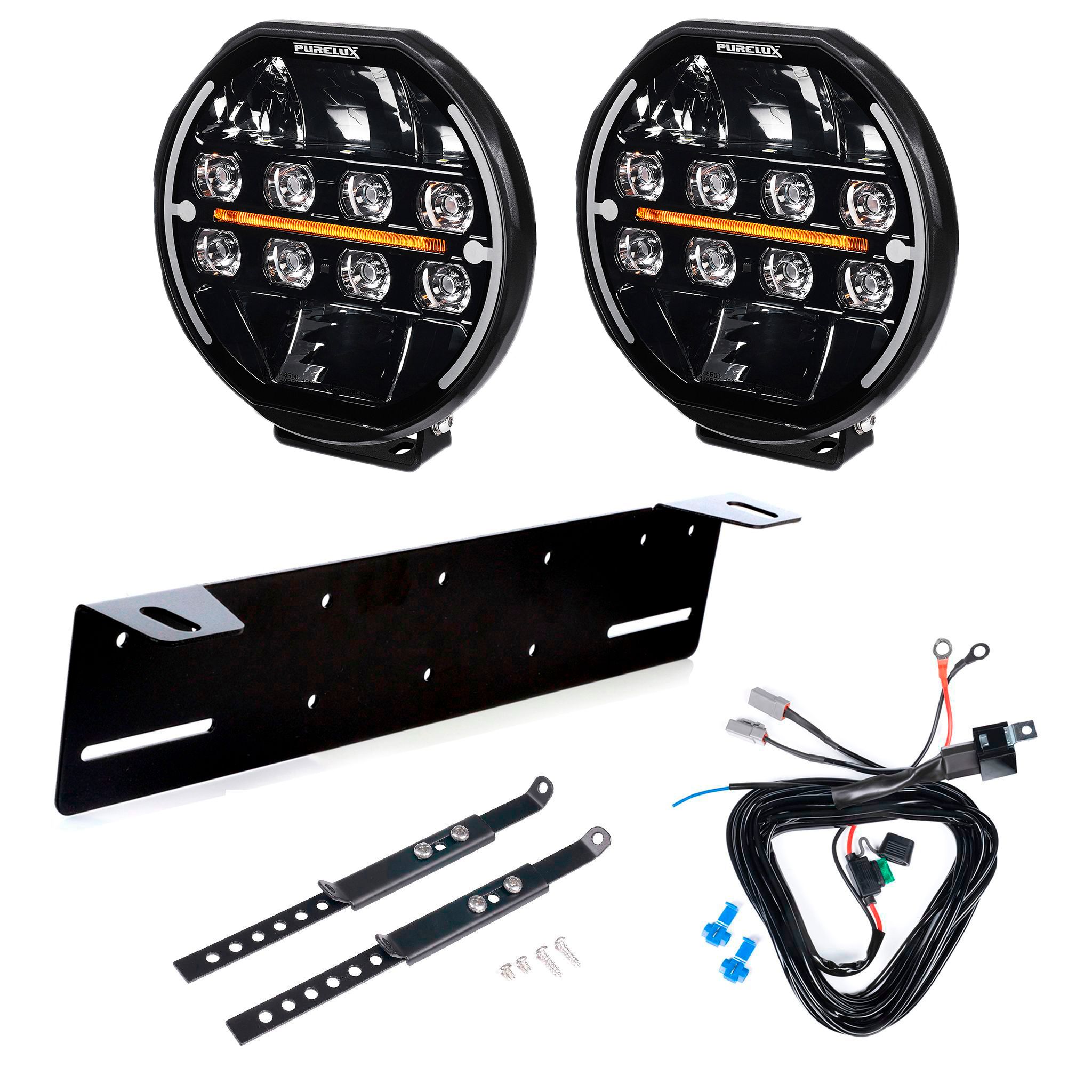 Extraljus Purelux Heat 7200 - Rund / 18 cm / 135W, 2 st - Komplett paket