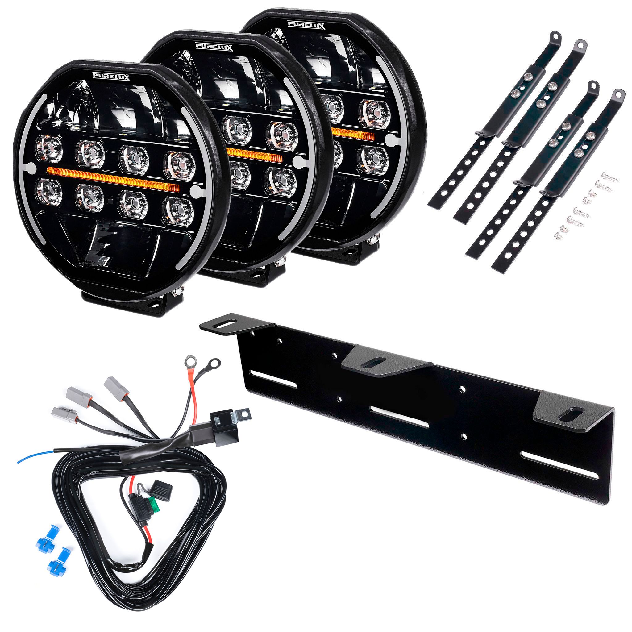 Extraljus Purelux Heat 7200 - Rund / 18 cm / 135W, 3 st - Komplett paket