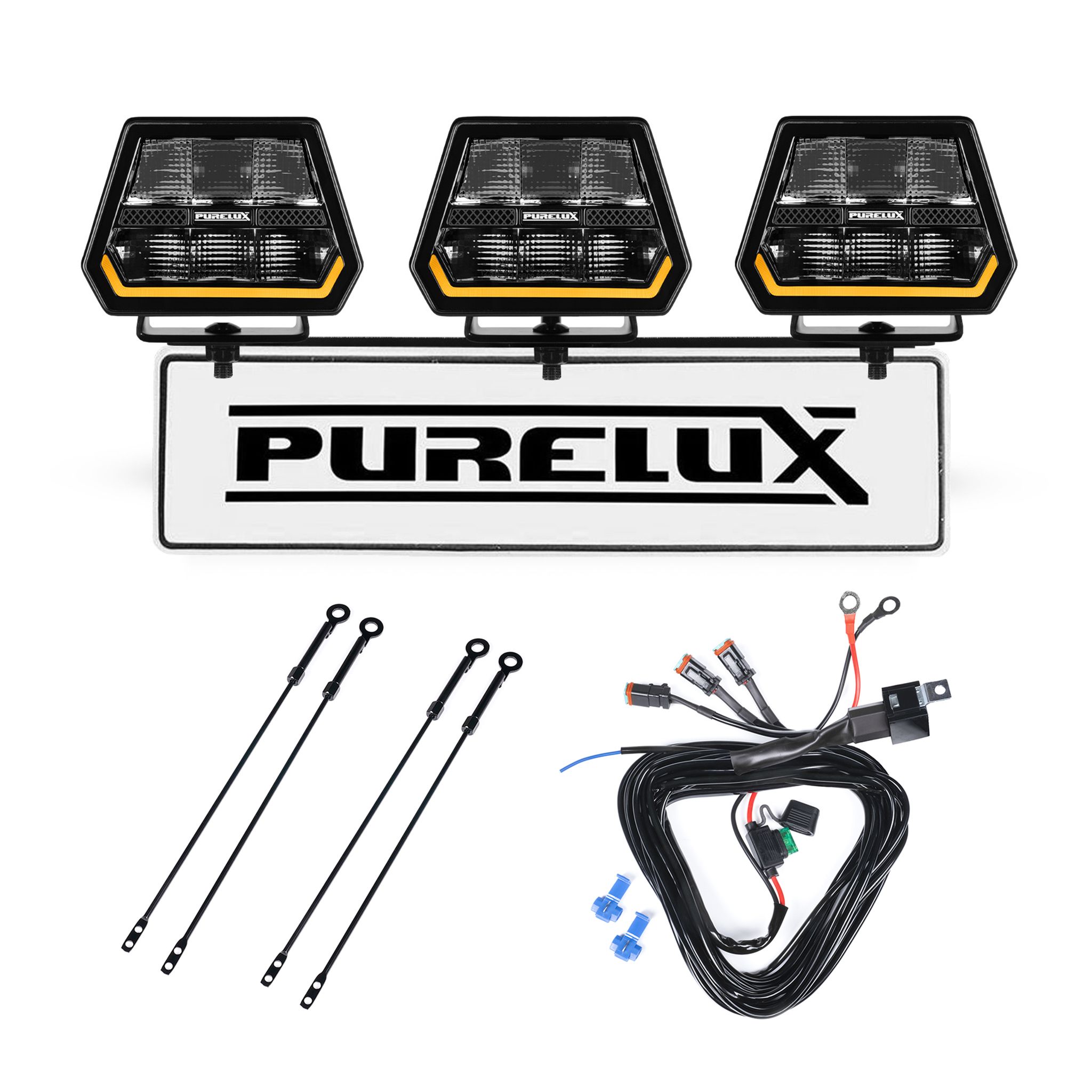 Extraljus Purelux Panther 5 - Rund / 15 cm / 90W, 3 st - Komplett paket