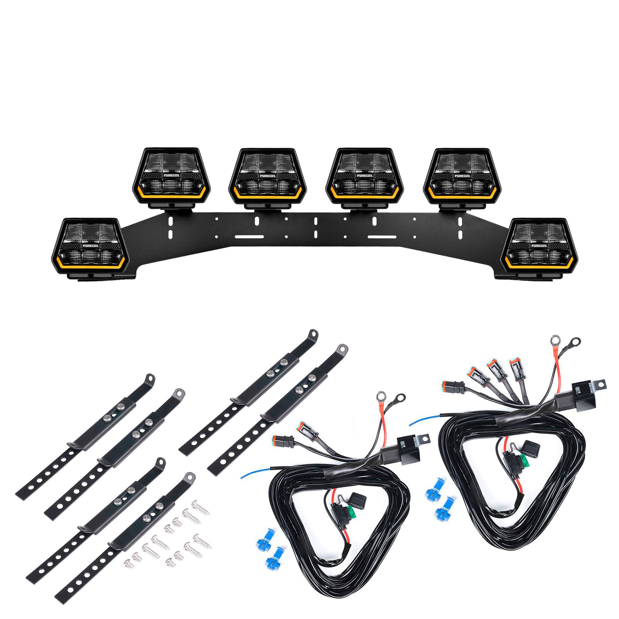 Extraljus Purelux Panther 5 - Rund / 15 cm / 90W, 6 st - Komplett paket (WRC)