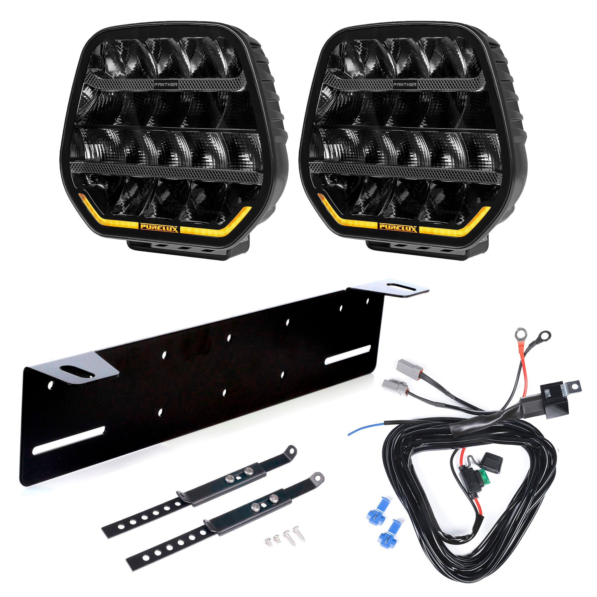 Extraljus Purelux Panther 9 - Rund / 23 cm / 210W, 2 st - Komplett paket