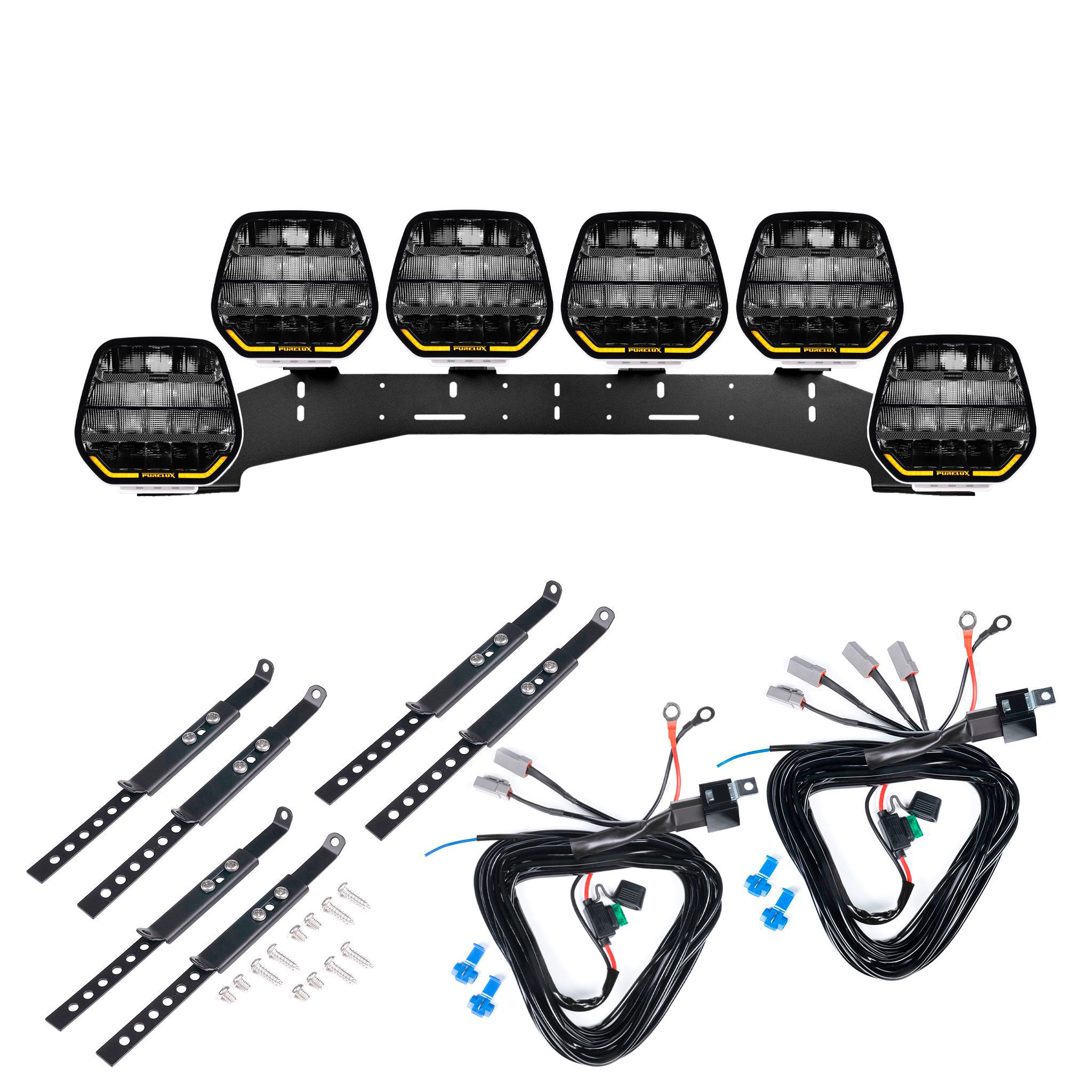 Extraljus Purelux Panther 9 White - Rund / 23 cm / 210W, 6 st - Komplett paket (WRC)