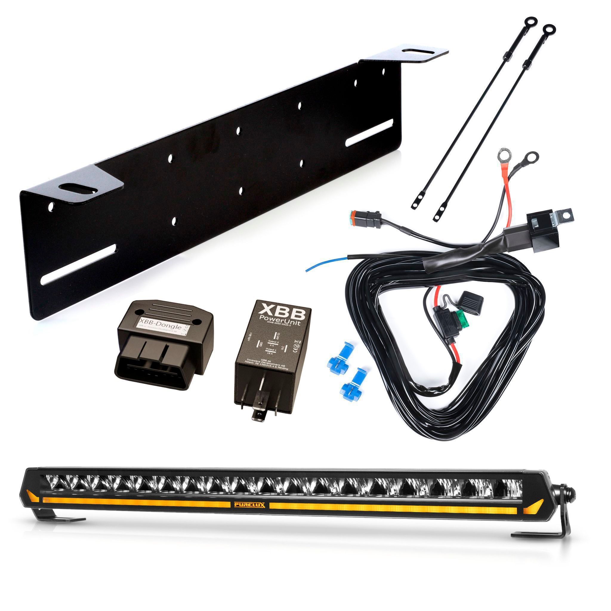 Extraljus Purelux Panther Aero C540 - Kurvad / 54 cm / 108W, 1 st - Komplett paket + XBB OBD Dongle&PowerUnit