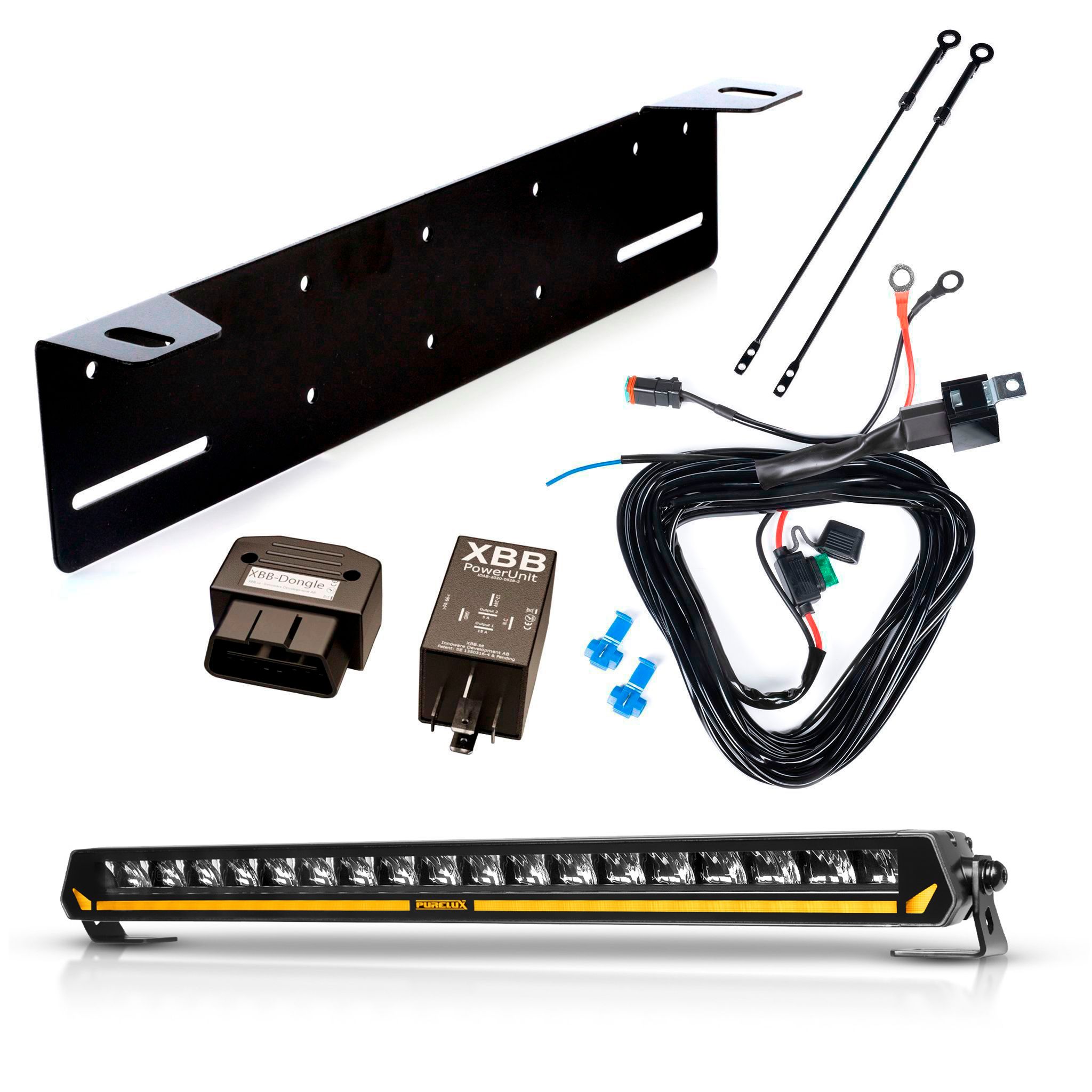 Extraljus Purelux Panther Aero S540 - Rak / 54 cm / 108W, 1 st - Komplett paket + XBB OBD Dongle&PowerUnit