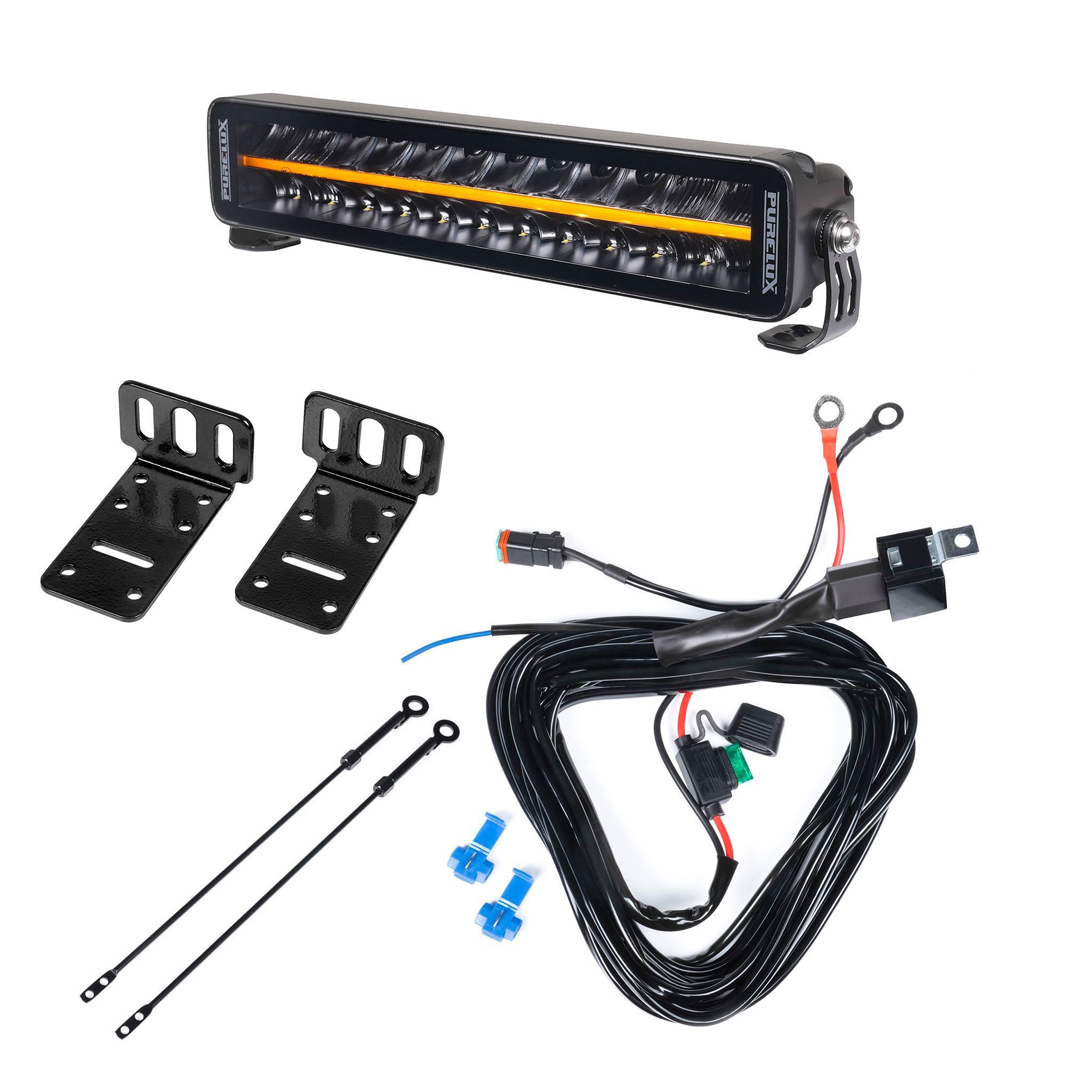 Extraljus Purelux Black Boost S360 - Rak / 36 cm / 120W, 1 st - Komplett paket (Montering under reg.skylt)
