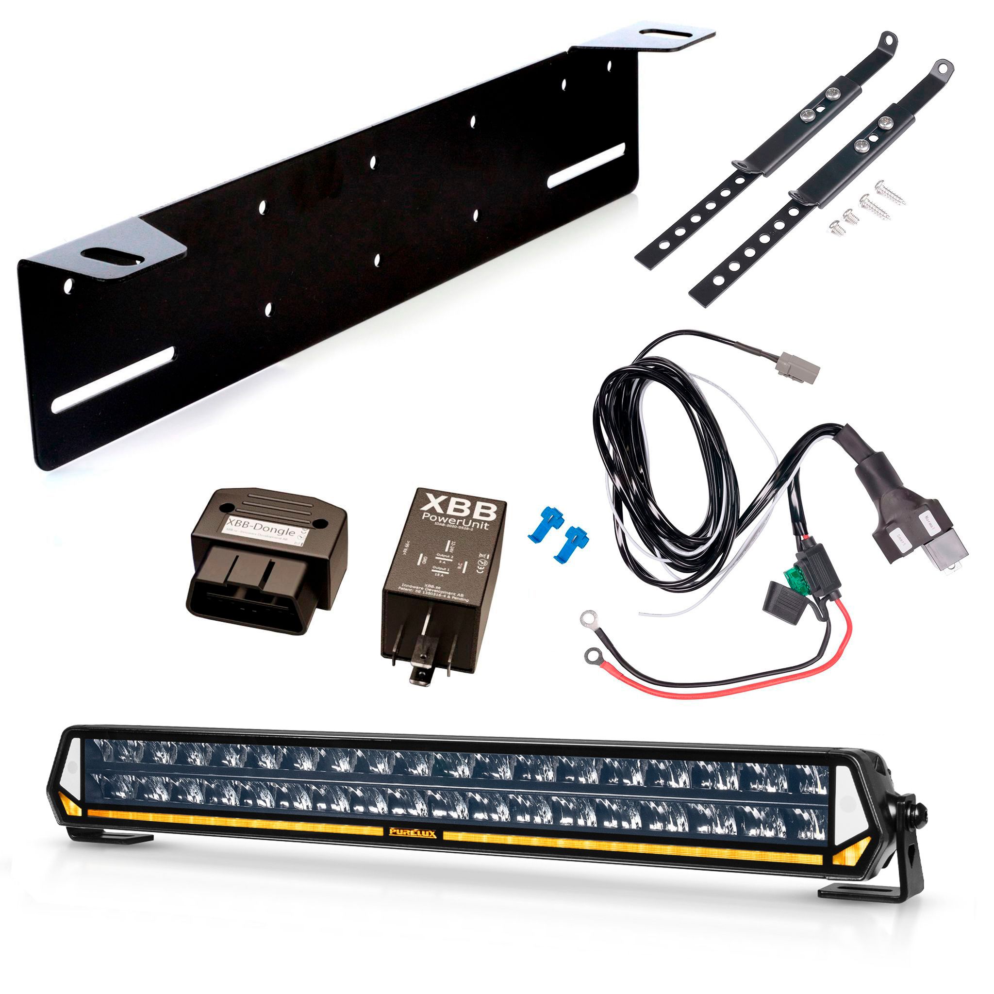 Extraljus Purelux Panther Heat S540 - Rak / 55 cm / 260W, 1 st - Komplett paket + XBB OBD Dongle&PowerUnit