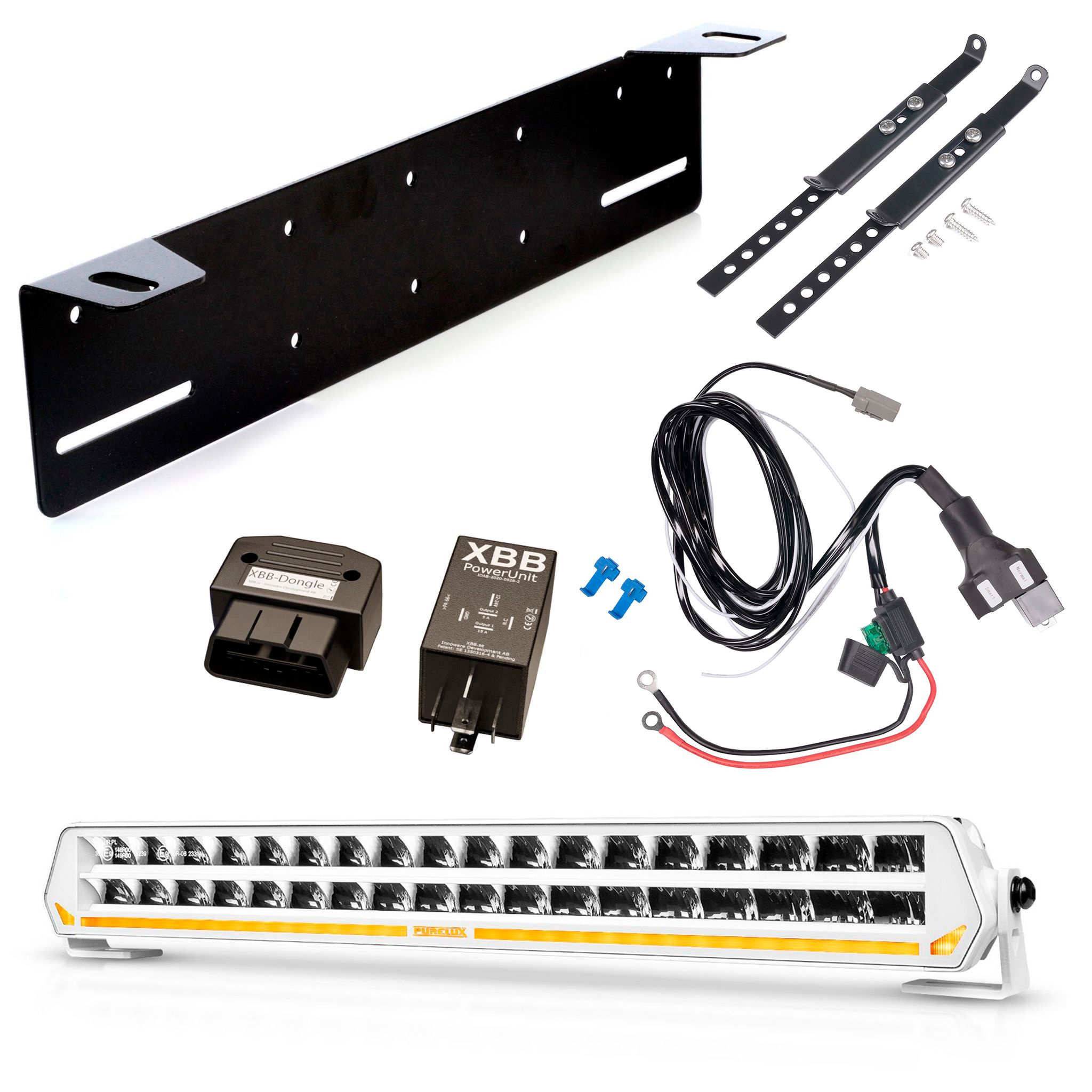 Extraljus Purelux Panther S540 White - Rak / 54 cm / 216W, 1 st - Komplett paket + XBB OBD Dongle&PowerUnit