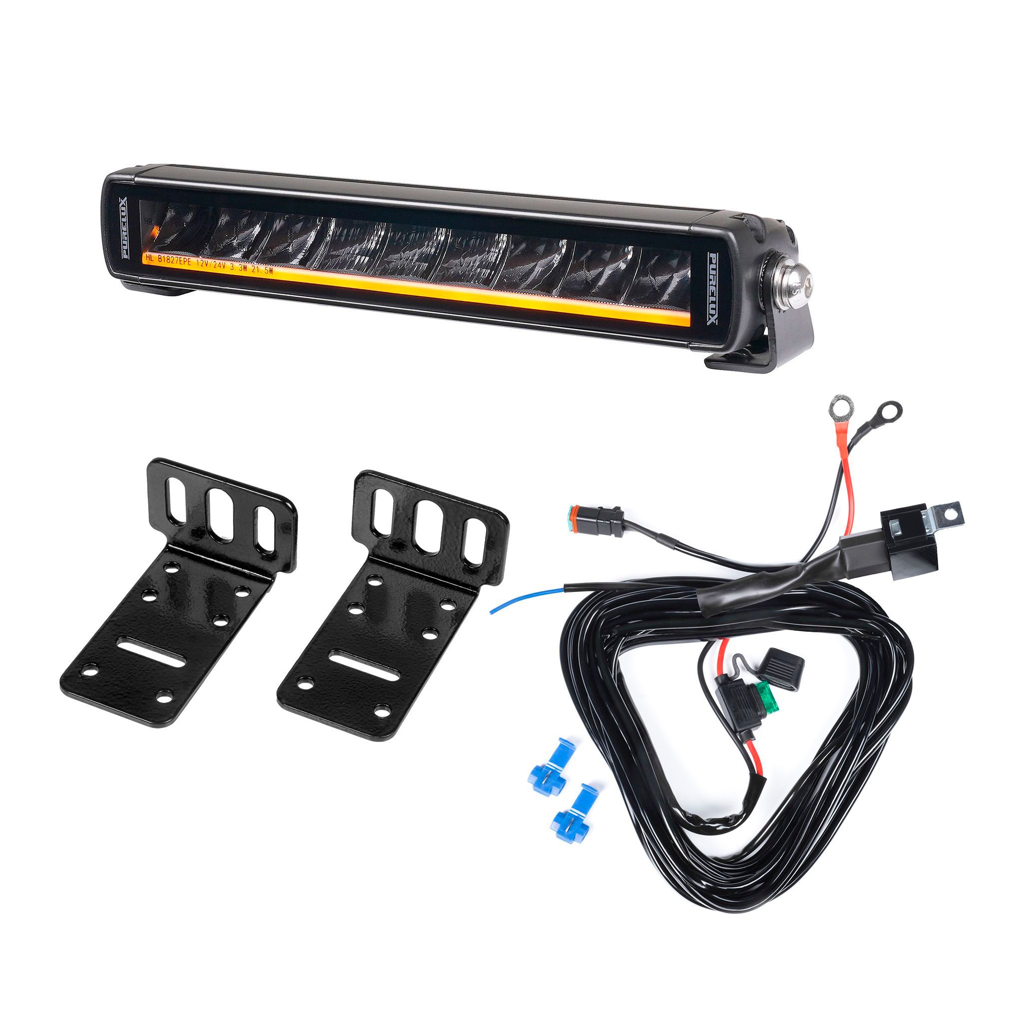 Extraljus Purelux Black X-Slim S250 - Rak / 25 cm / 45W, 1 st - Komplett paket (montering under reg.skylt)