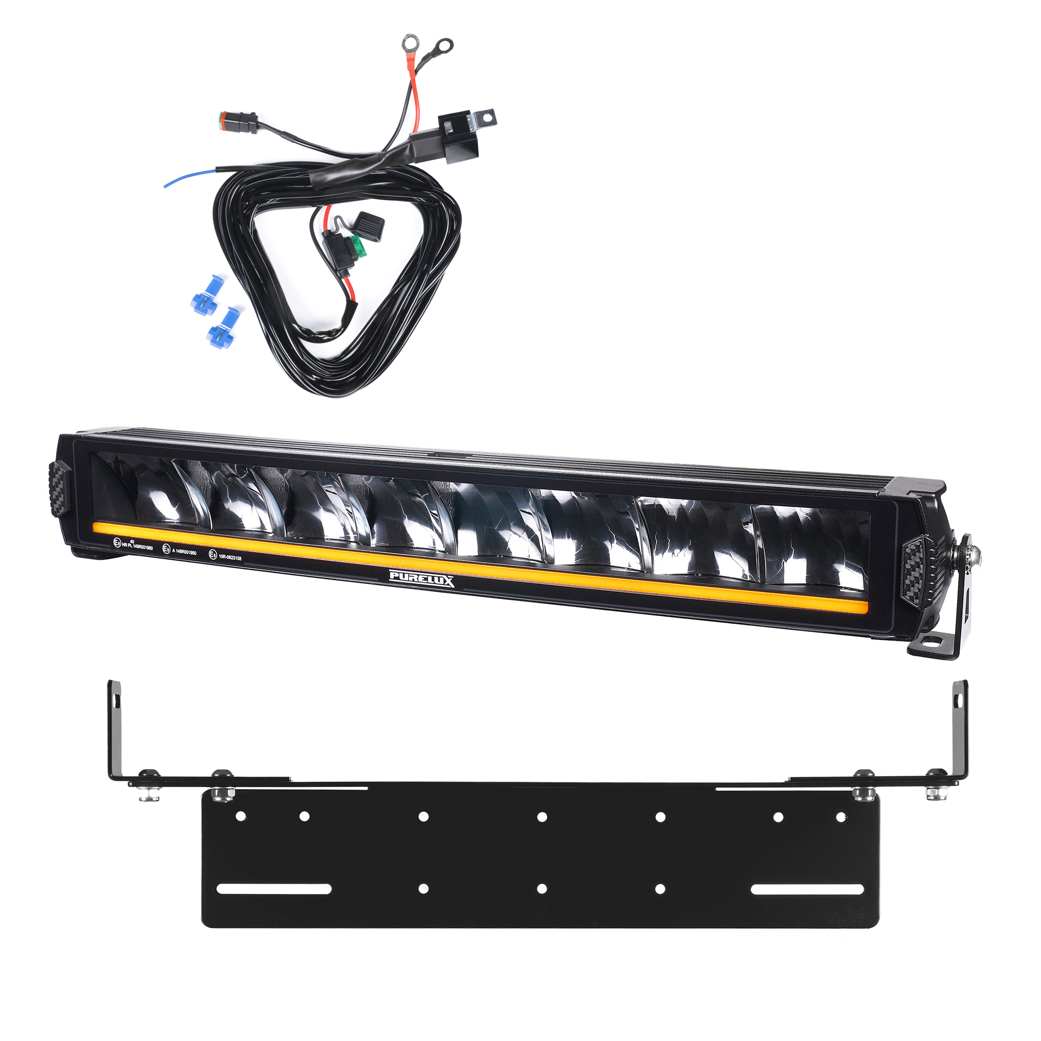 Extraljus Purelux Road Curve C550 - Kurvad / 55 cm / 120W, 1 st - Komplett paket med infälld montering