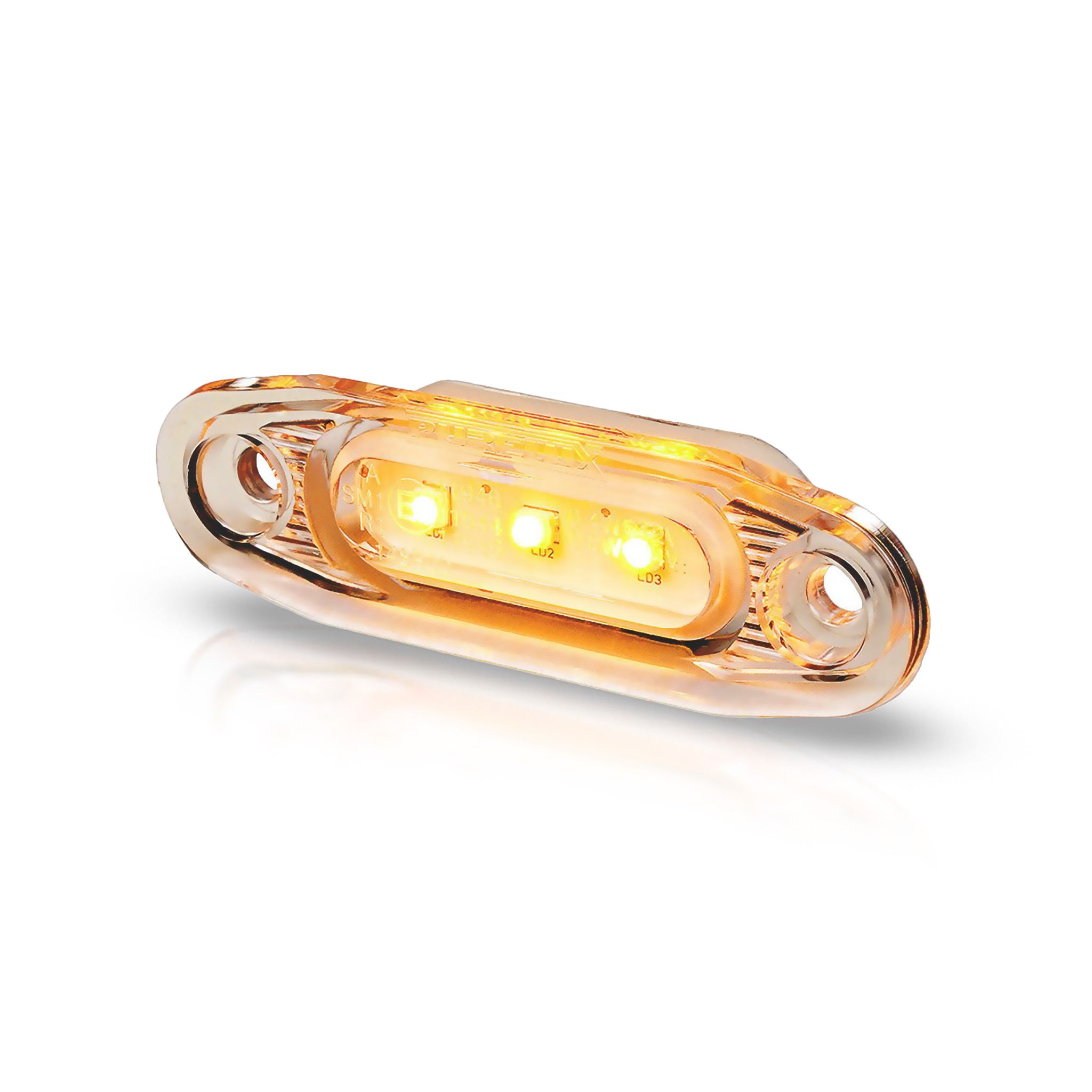 Positionsljus Purelux Side Marker - 12/24V / 79 mm, Orange
