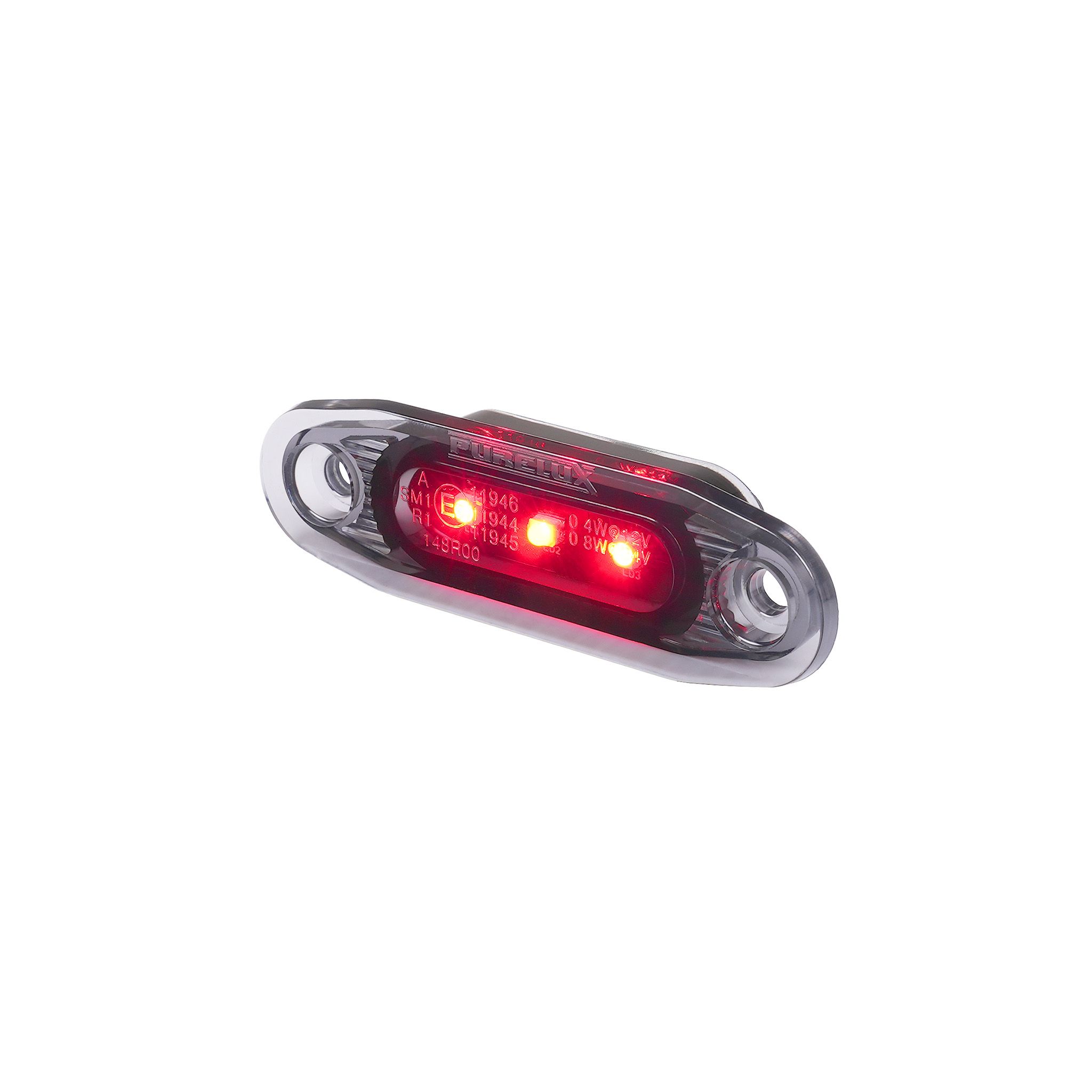 Positionsljus Purelux Side Marker Dark - 12/24V / 79 mm, Röd