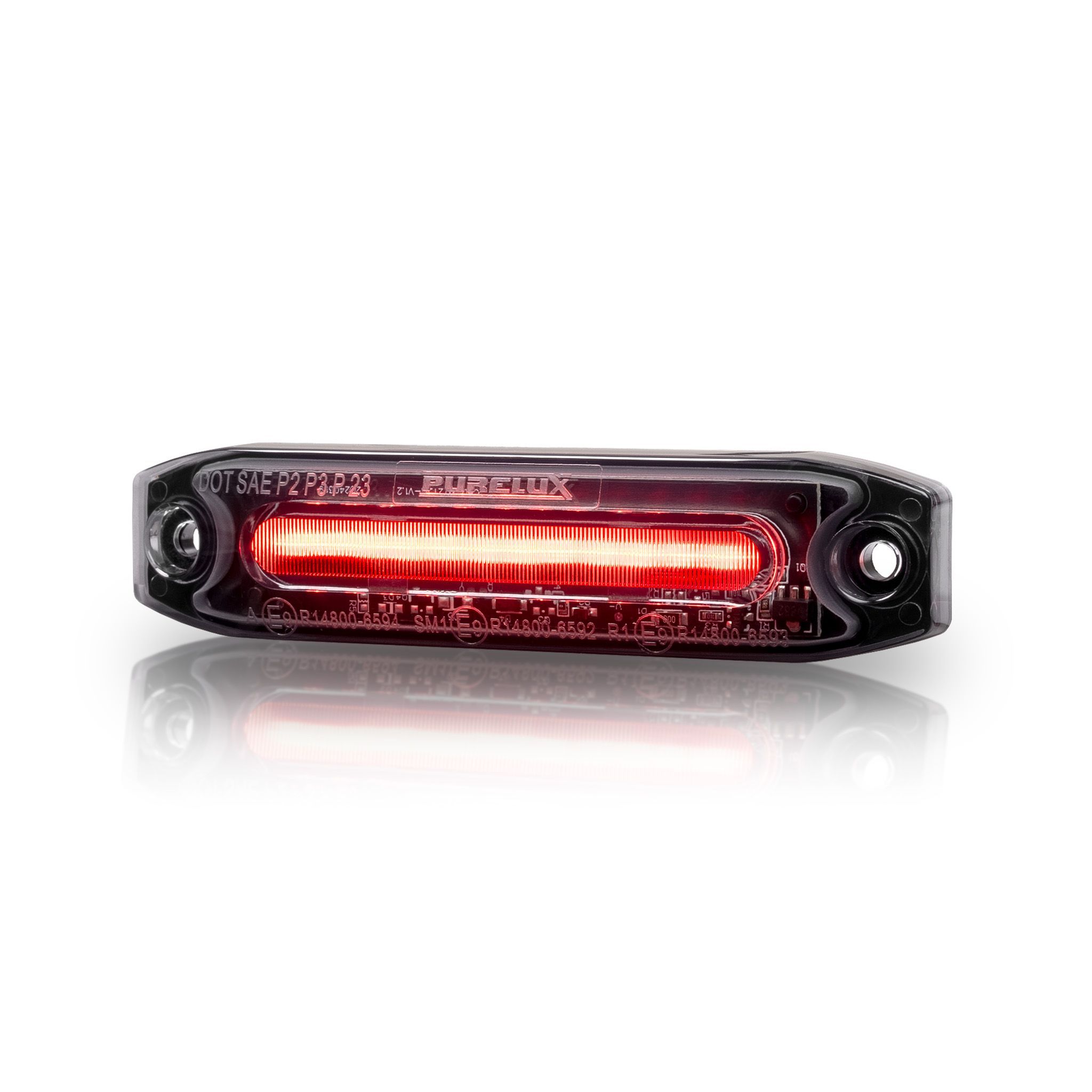 Positionsljus Purelux Spectre 12X Dark - 12/24V / 6W / 102 mm, Röd
