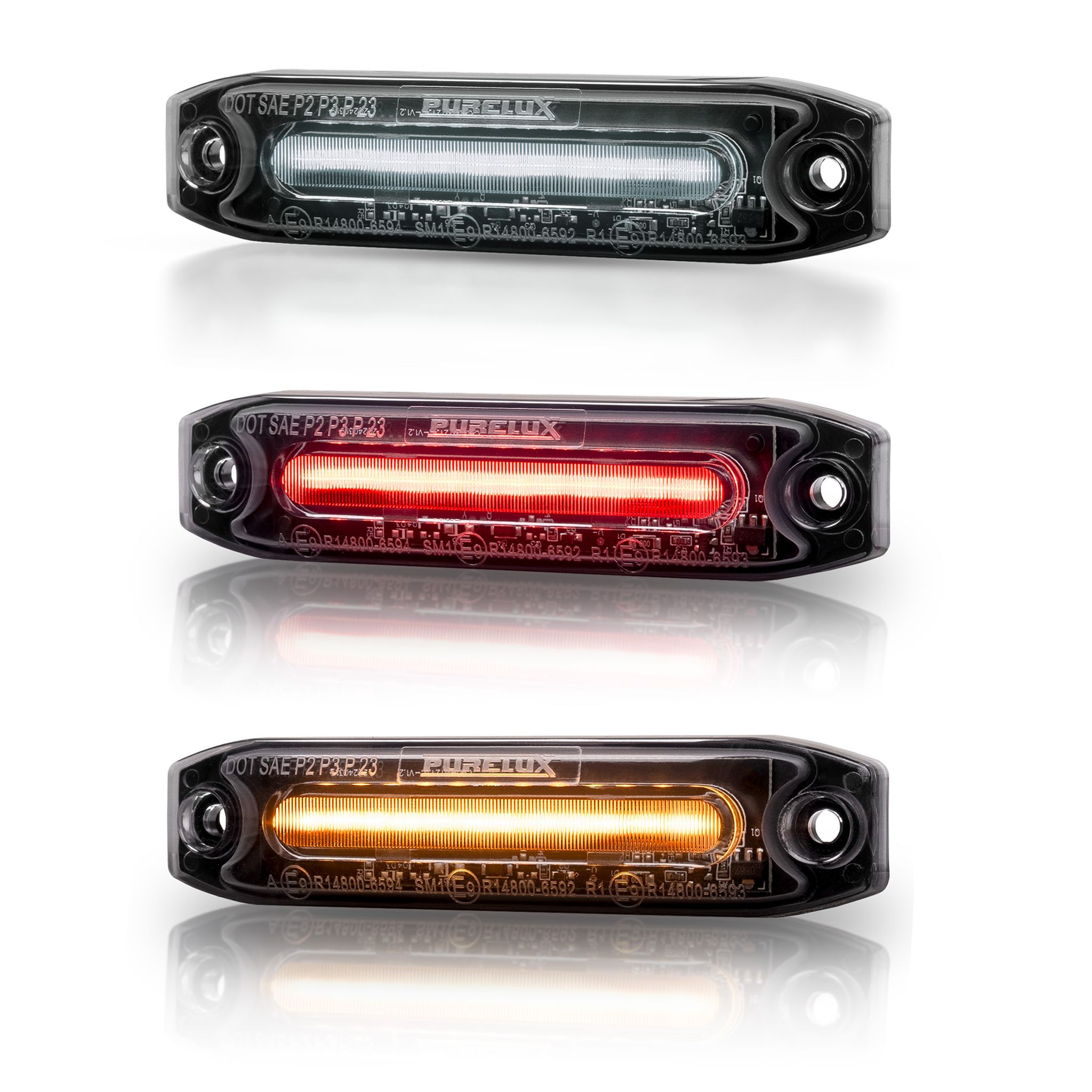 Positionsljus Purelux Spectre 12X Dark - 12/24V / 6W / 102 mm, Orange