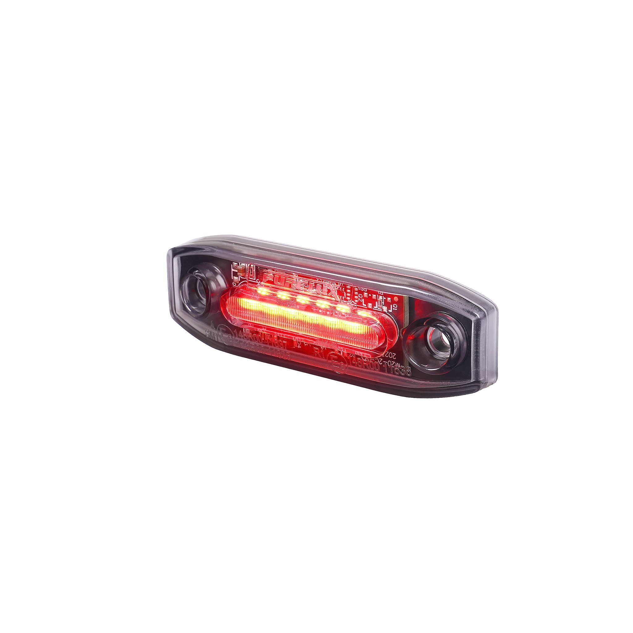 Positionsljus / Varningsljus Purelux Spectre 6X - 12/24V / 3W / 78 mm, Röd