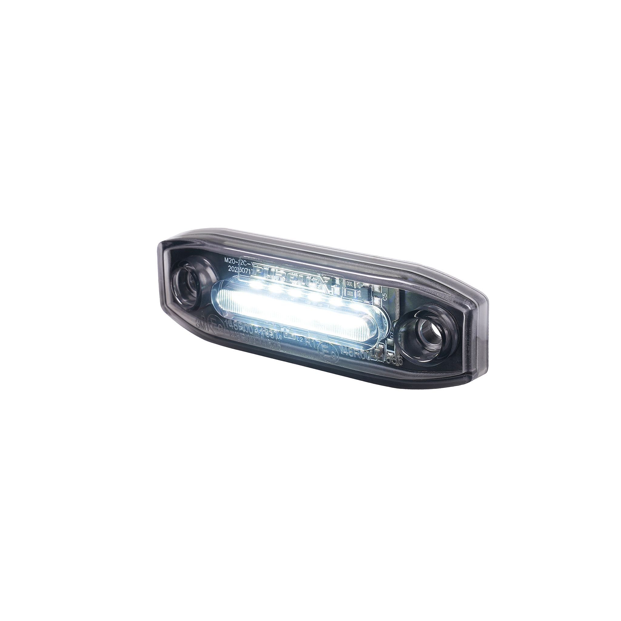 Positionsljus / Varningsljus Purelux Spectre 6X - 12/24V / 3W / 78 mm, Vit