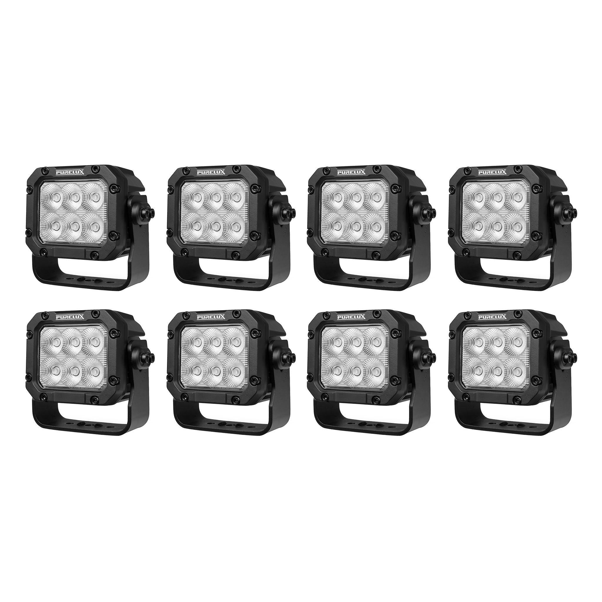Arbetsbelysning Purelux Square 60 HD Gen2 - 14 cm / 60W / Bred, 8 st