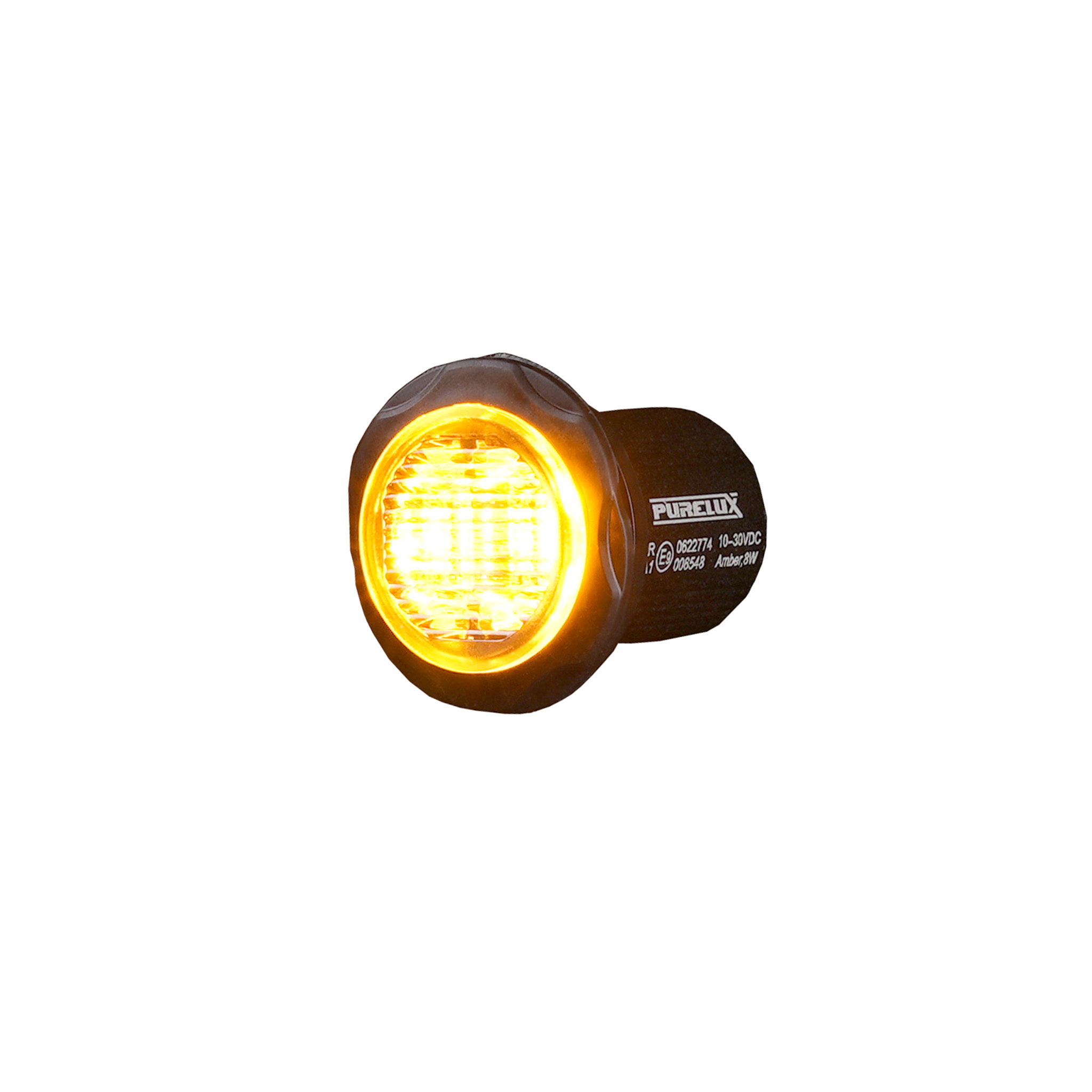 Varningsljus Purelux Strobe Round - 12/24V / 8W / 36 mm, 1 st