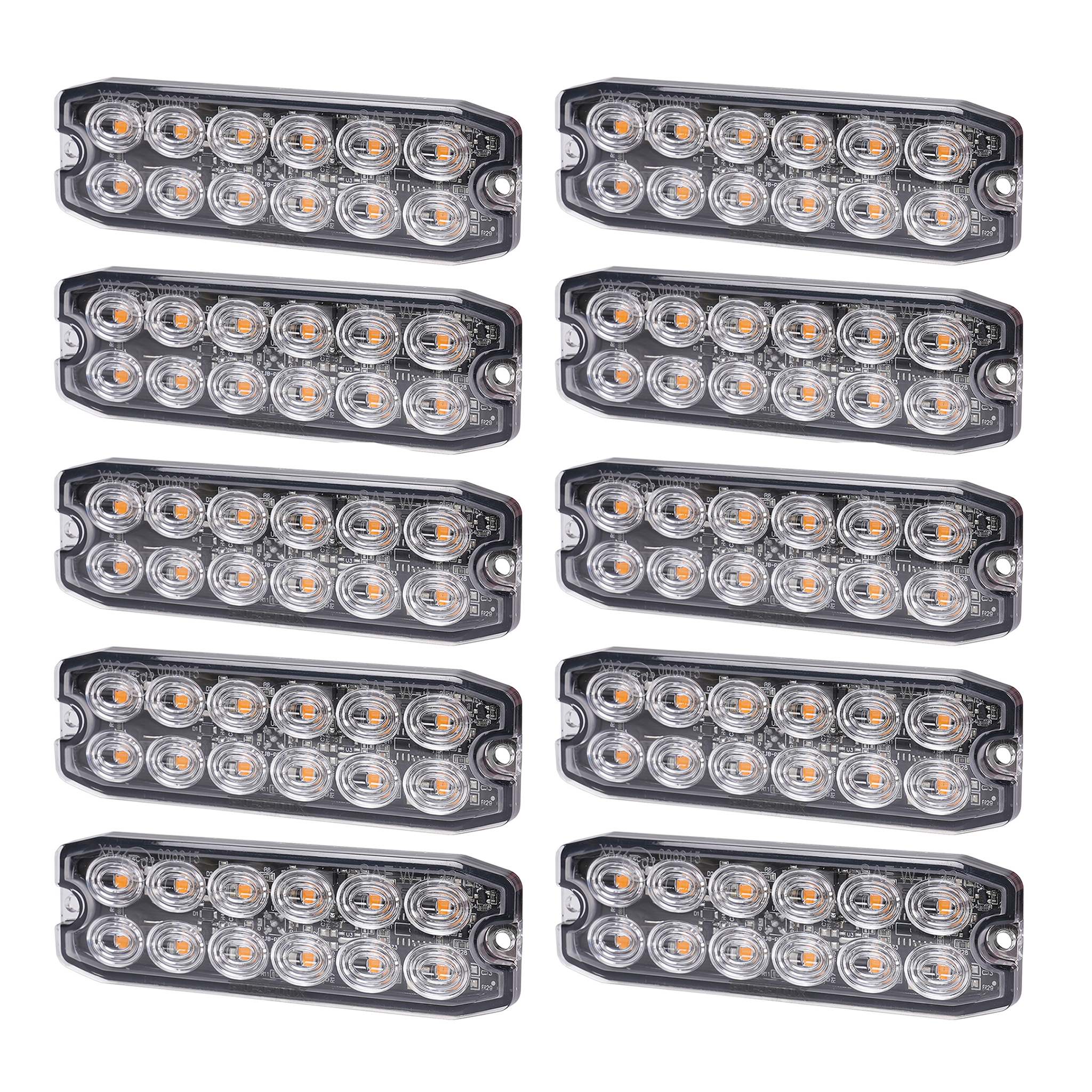 Varningsljus / Blixtljus Purelux Strobe Ultra Slim - 12/24V / 15W / 111 mm, 10 st