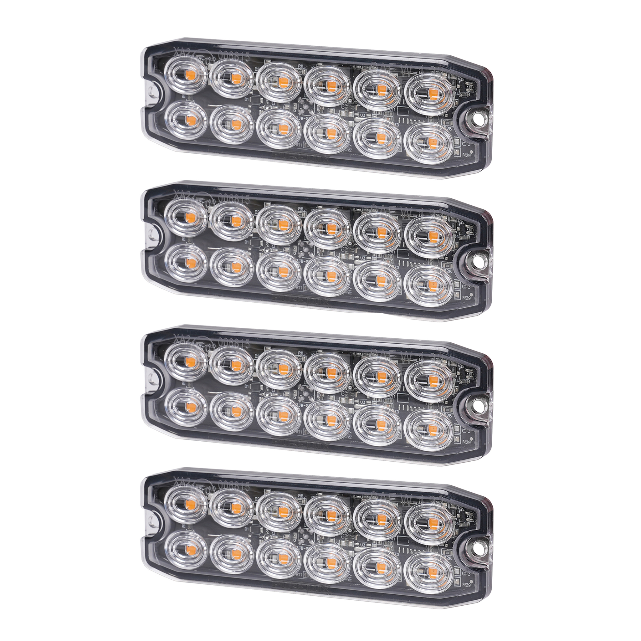 Varningsljus / Blixtljus Purelux Strobe Ultra Slim - 12/24V / 15W / 111 mm, 4 st