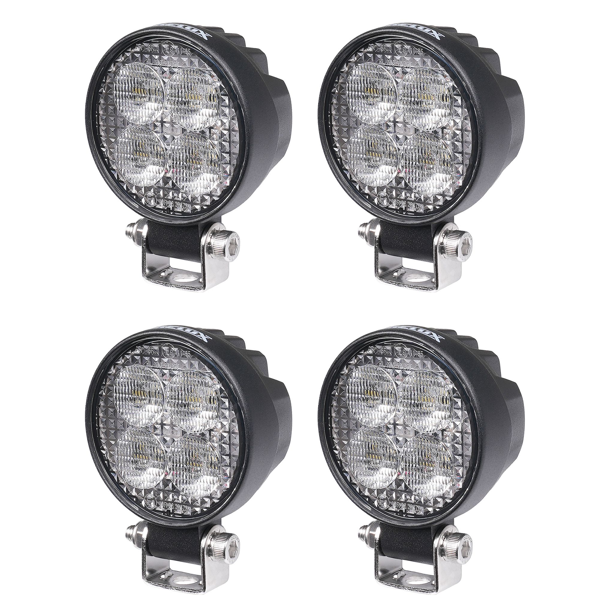Arbetsbelysning Purelux Terrain Black Mini Round - 7 cm / 12W / Bred, 4 st