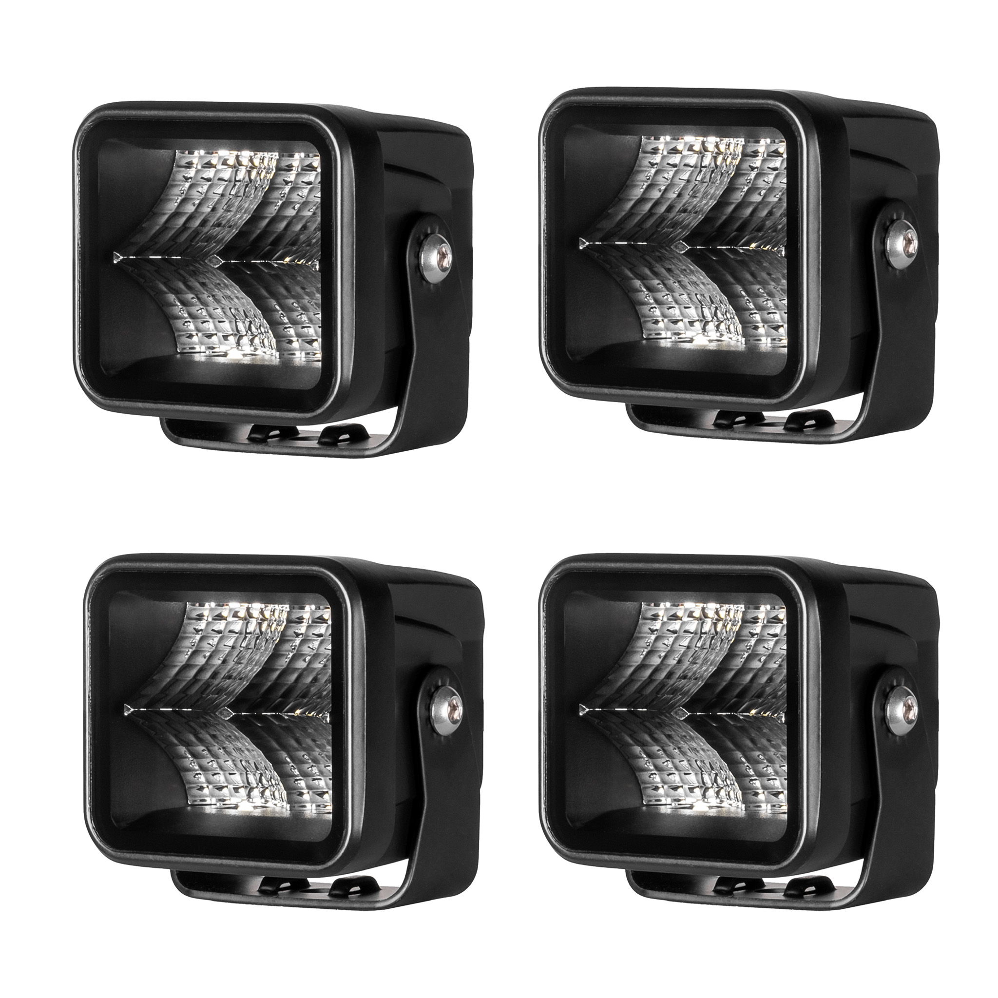 Arbetsbelysning Purelux Terrain Black Square Flood - 7 cm / 20W / Bred, 4 st