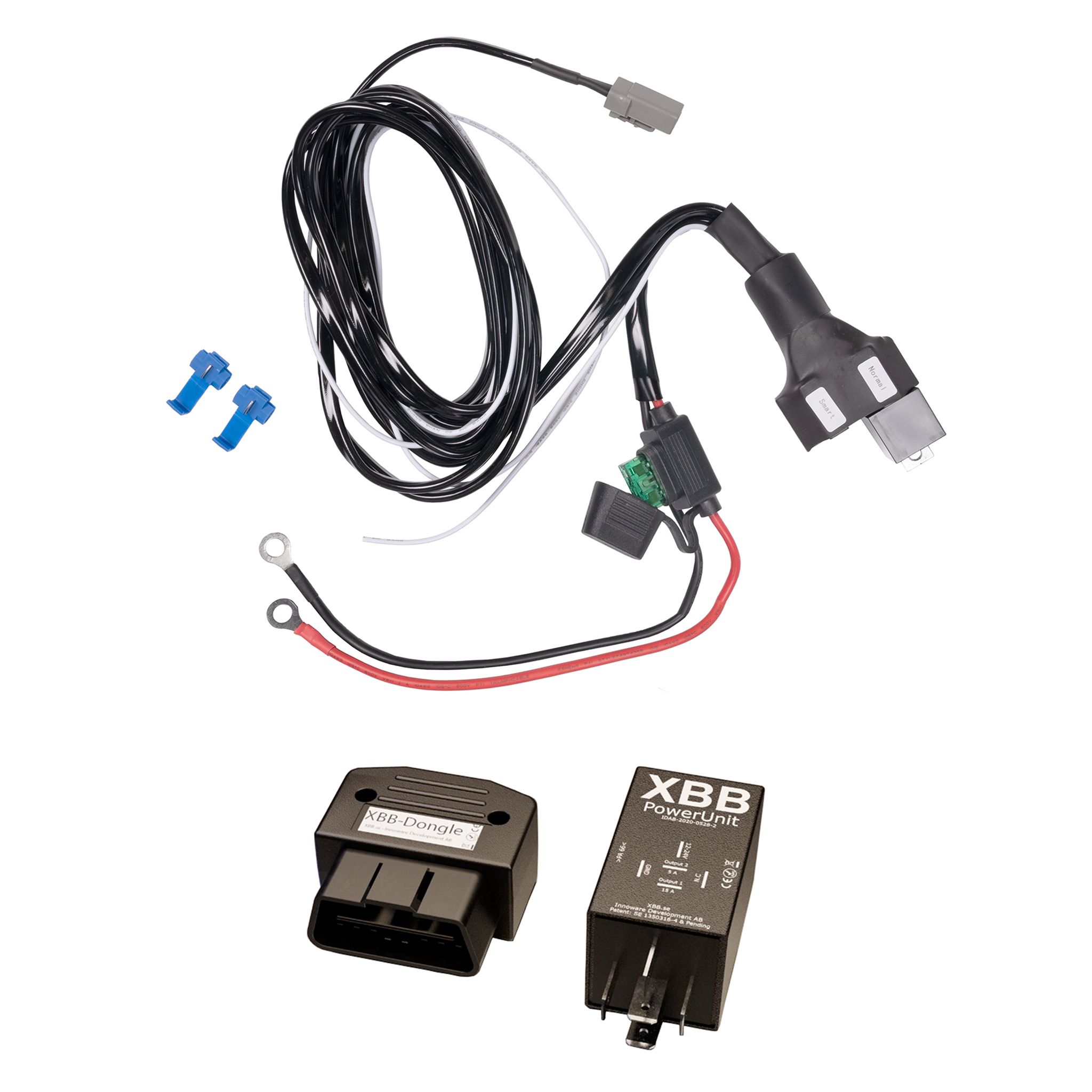 Reläkabelsats Purelux Dualrelay 12V, DTP, 1 utgång (DTP) + XBB Dongle&PowerUnit