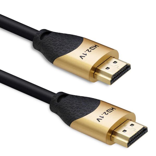 Qoltec HDMI 2.1 Kaapeli, 8K 60Hz, Ultra High Speed, 3m, Kullattu, Musta