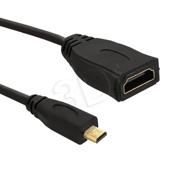 Qoltec Kaapeli Micro HDMI DM / HDMI AF v1.4 | 0,2 m.
