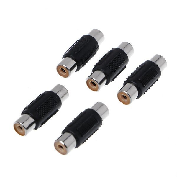 RCA-sovittimet RCA naaras– RCA naaras, mustat, 5 kpl