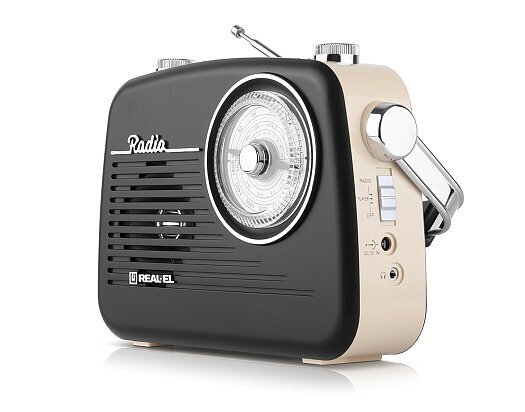 REAL-EL X-540 Kannettava FM/AM/SW-radio, USBm SD-kortti kuulokkeilla,