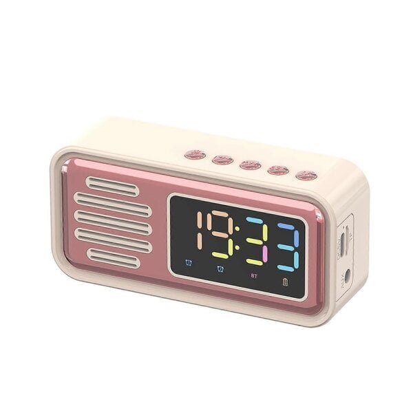 Retro bluetooth-herätyskello, keltainen