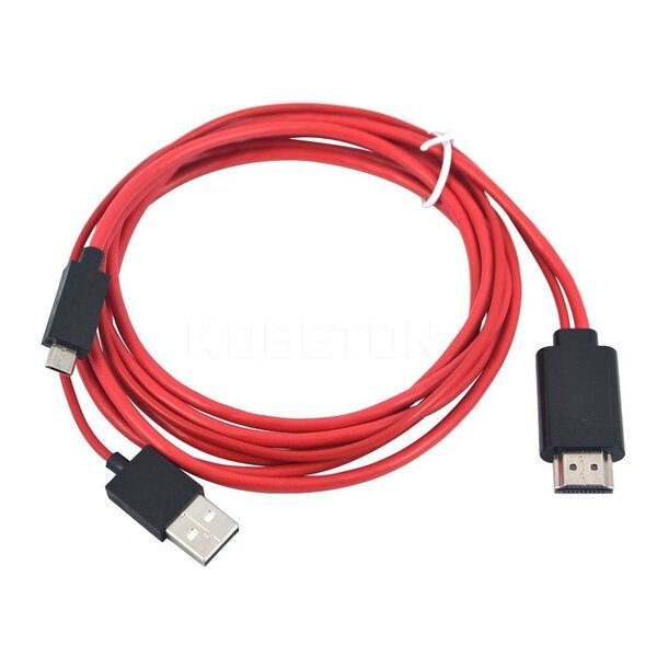 RoGer 4K 30Hz Ultra HD microUSB-HDMI 2m kaapeli, punainen