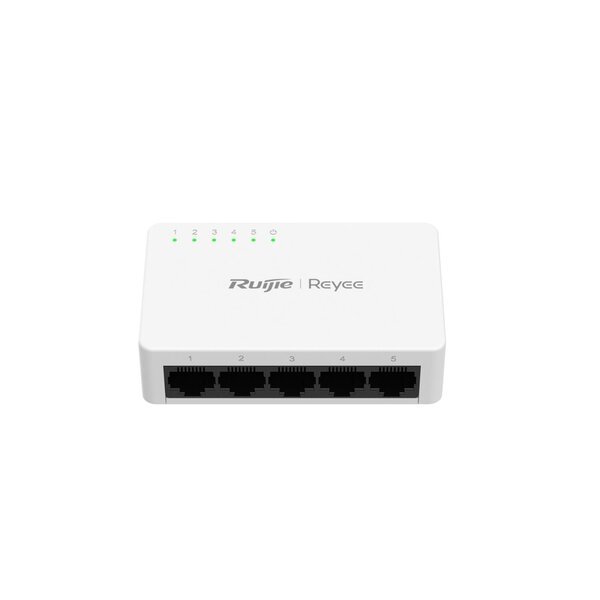 Ruijie RG-ES05G-L 5-Port 10/100/1000 Mbps 4kV 10Gbps Non-PoE Kytkin Valkoinen