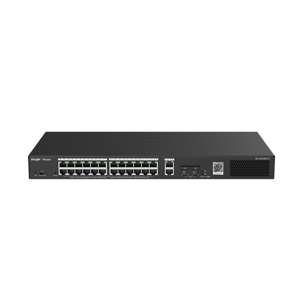 Ruijie RG-ES228GS-P 28-Port Gigabit Smart Cloud 4kV 56Gbps PoE+ Kytkin Musta