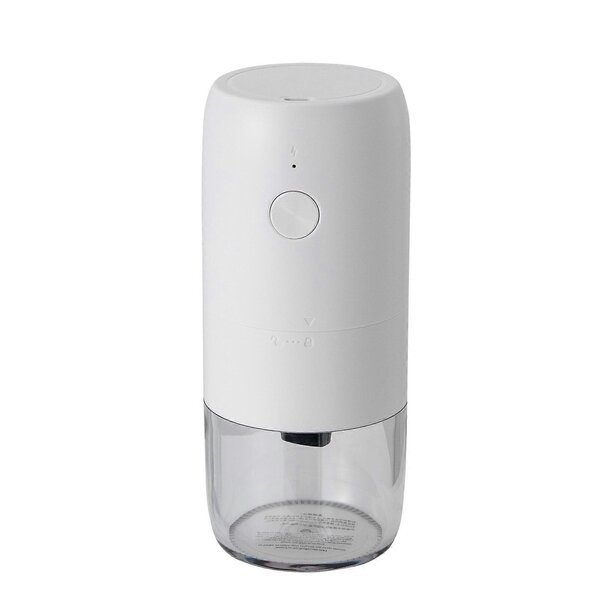 Sähköinen säädettävä kahvimylly keraamisella kartiolla, valkoinen