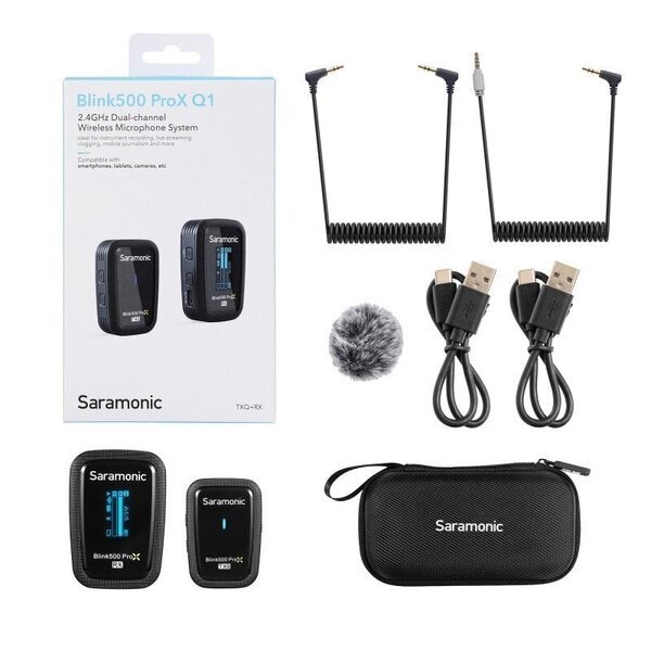 Saramonic Blink500 ProX Q1 langatonäänensiirtosarja (RX + TX)