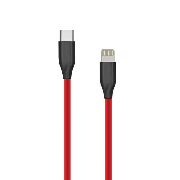 Silikonikaapeli Lightning - USB Type-C (1 m, punainen)