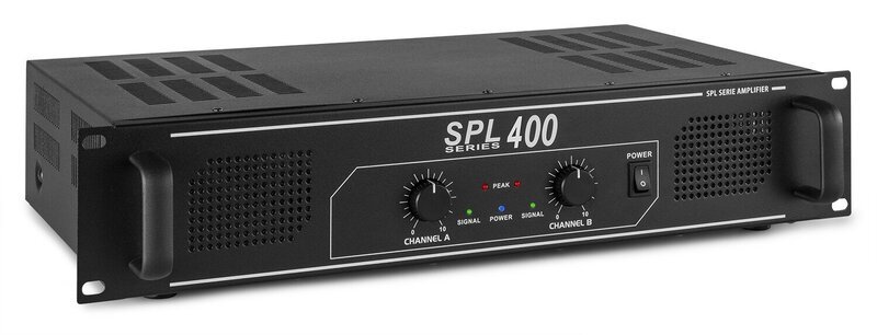 Skytec SPL 400 vahvistin 2x 200W musta