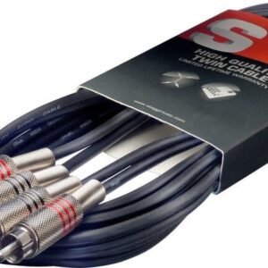 Stagg 2 x 6,35 mm Jack TS - 2 x RCA 6 m.
