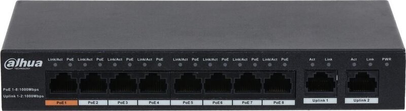 Switch|DAHUA|PFS3010-8GT-96|Desktop/pedestal|Rack|8x10Base-T / 100Base-TX / 1000Base-T|PoE ports 8|96 Watts|DH-PFS3010-8GT-96-V2