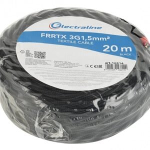 Tekstiilikaapeli frrtx 3g1,5mm 20m musta 16814