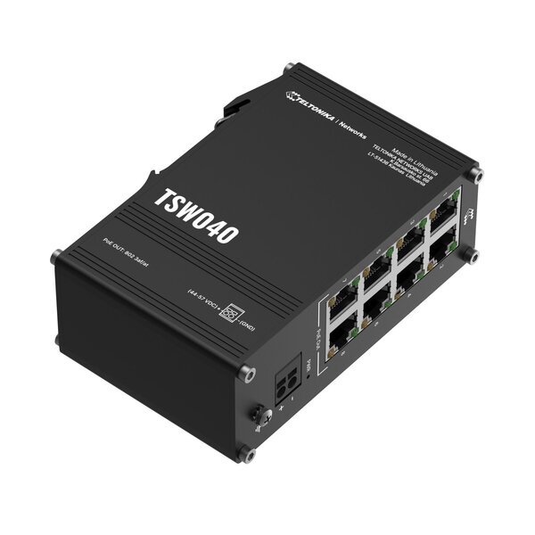 Teltonika TSW040 kytkin 8x RJ45 100Mb/s PoE, 240W, IP30