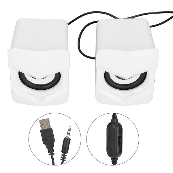 tietokoneen kaiutin USB, valkoinen