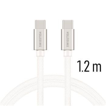 Yleiskaapeli Swissten Textile USB-C 3.0 1,2 m hopea