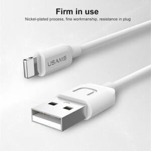 Kaapeli Usams U-TURN Universal Silicone Apple Lightning (MD818ZM/A) USB-data&laturin kaapeli, 1m, valkoinen