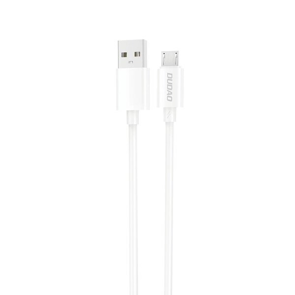 USB-A - micro USB latauskaapeli 2A, 1 m, valkoinen