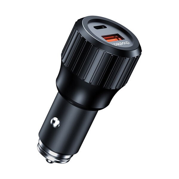USB-C ja USB-A autolaturi 63W, musta